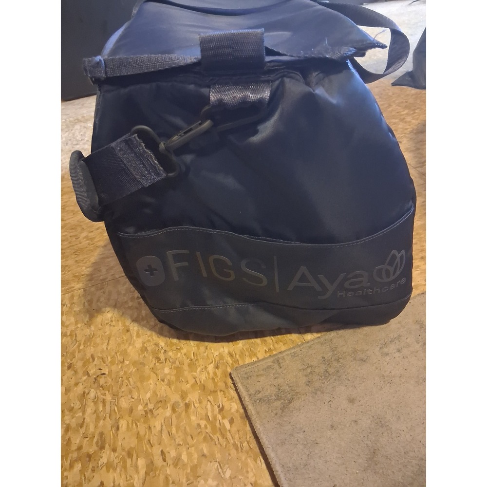 FIGS Aya Healthcare Blue Nylon Duffel Bag Travel Gym Weekender Crossbody Strap - Picture 2 of 3